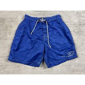 Vintage Gant Mens Swim Trunks Board Shorts Large Blue Nylon Drawstring